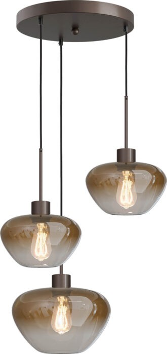 Hanglamp Masterlight Genua 3-lichts cacao - Diameter 35cm