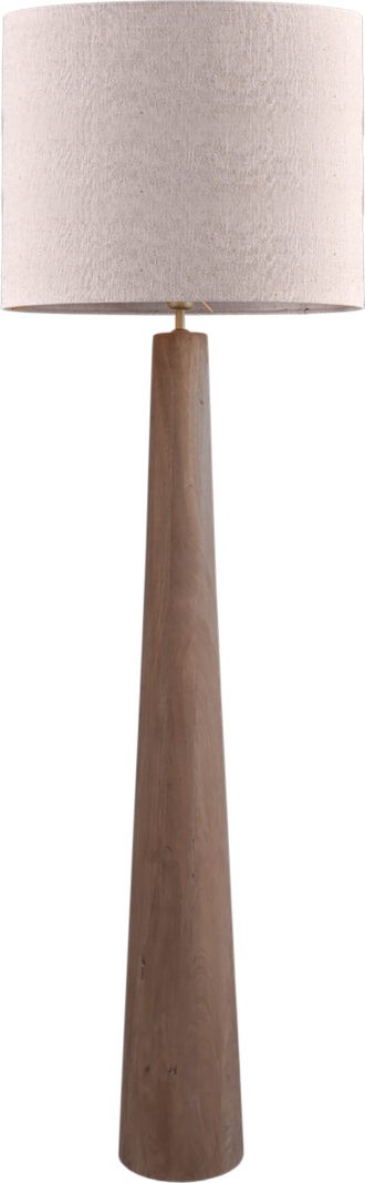 Vloerlamp Masterlight Woodie natuurlijk hout - Hoogte 173cm - Ovale lampenkamp Oslo naturel 55/55/40