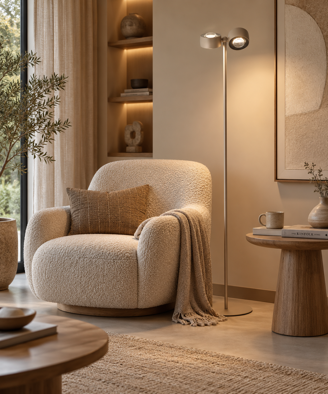 Vloerlamp Amora zand - Afbeelding 2