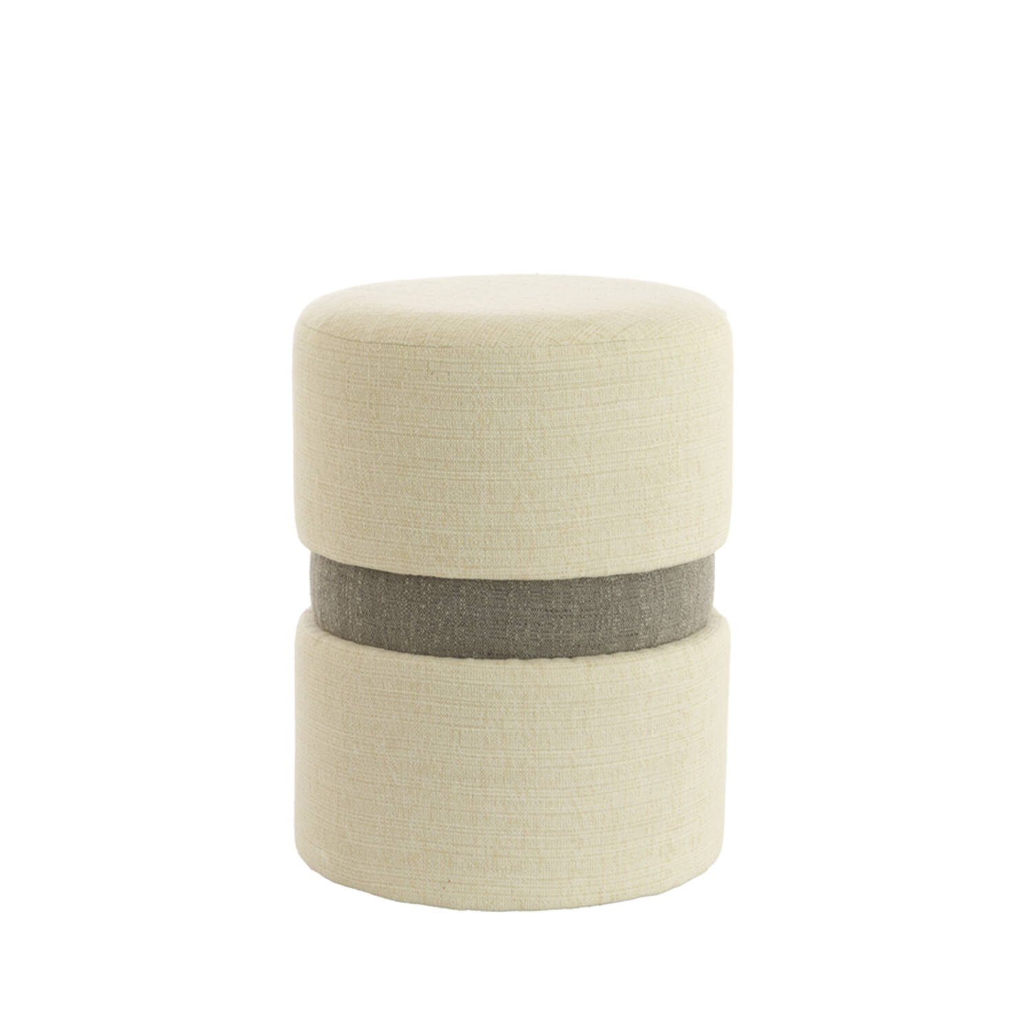 Pouf Ø35x46 cm NOVIRA grey+cream