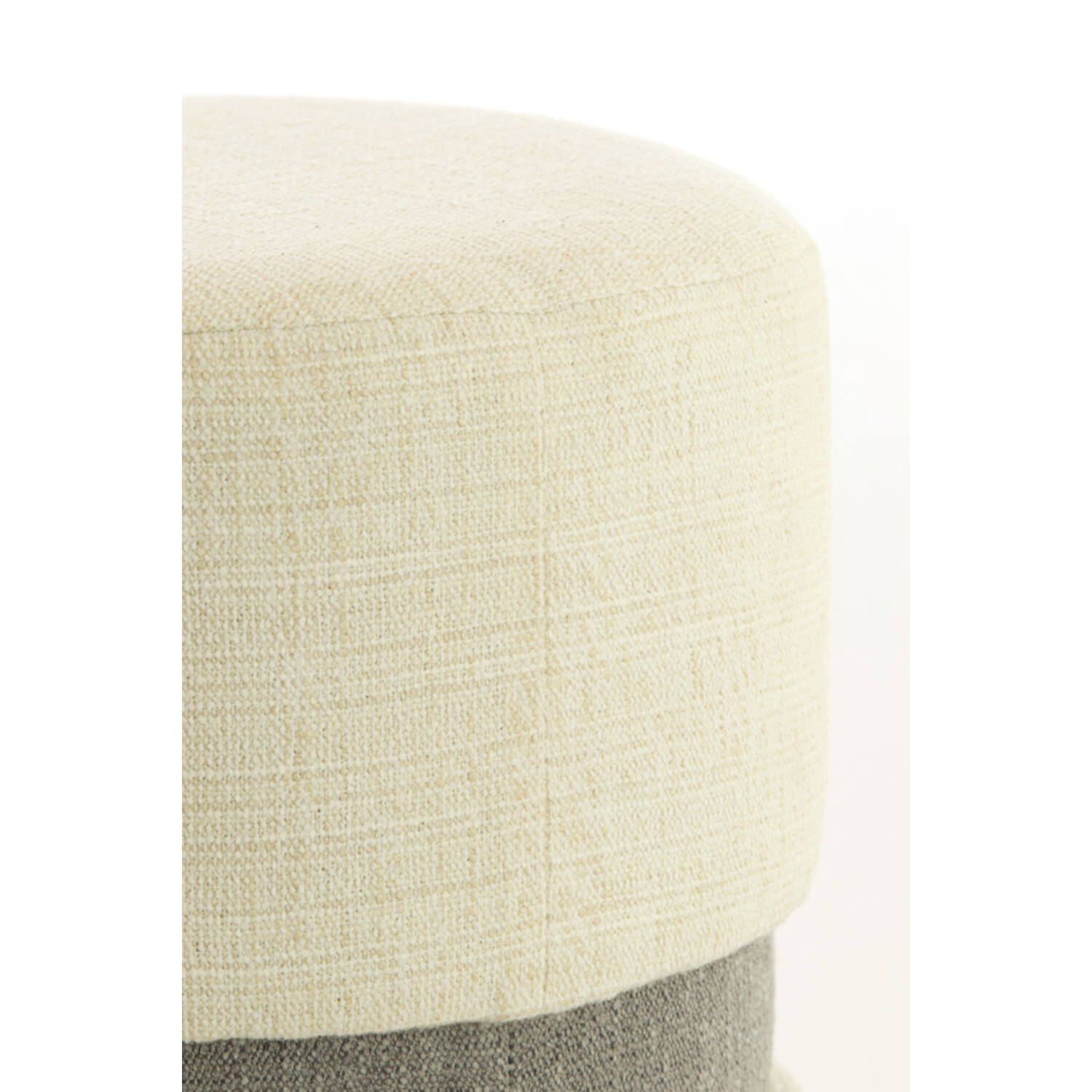 Pouf Ø35x46 cm NOVIRA grey+cream - Afbeelding 3