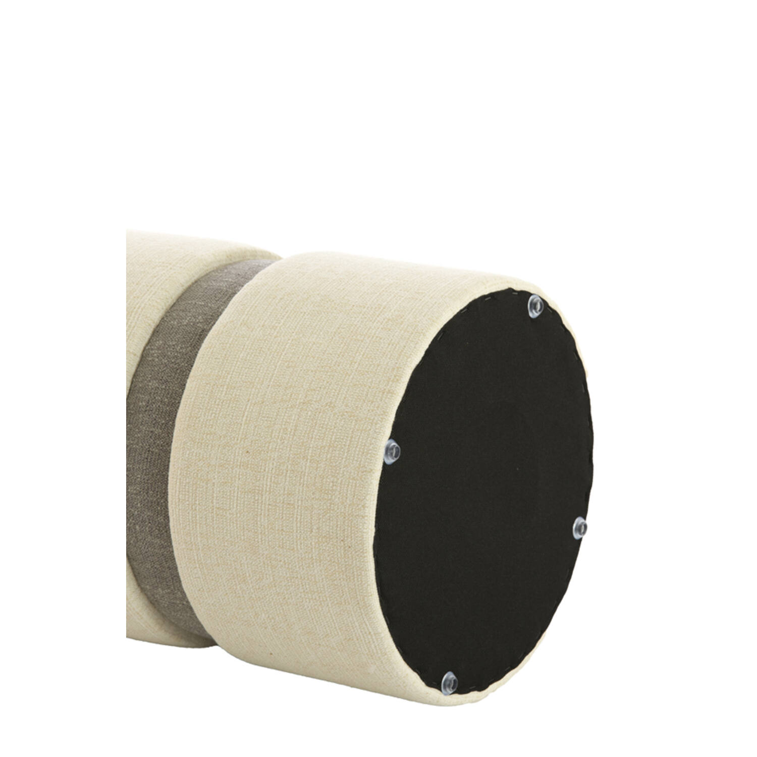 Pouf Ø35x46 cm NOVIRA grey+cream - Afbeelding 4