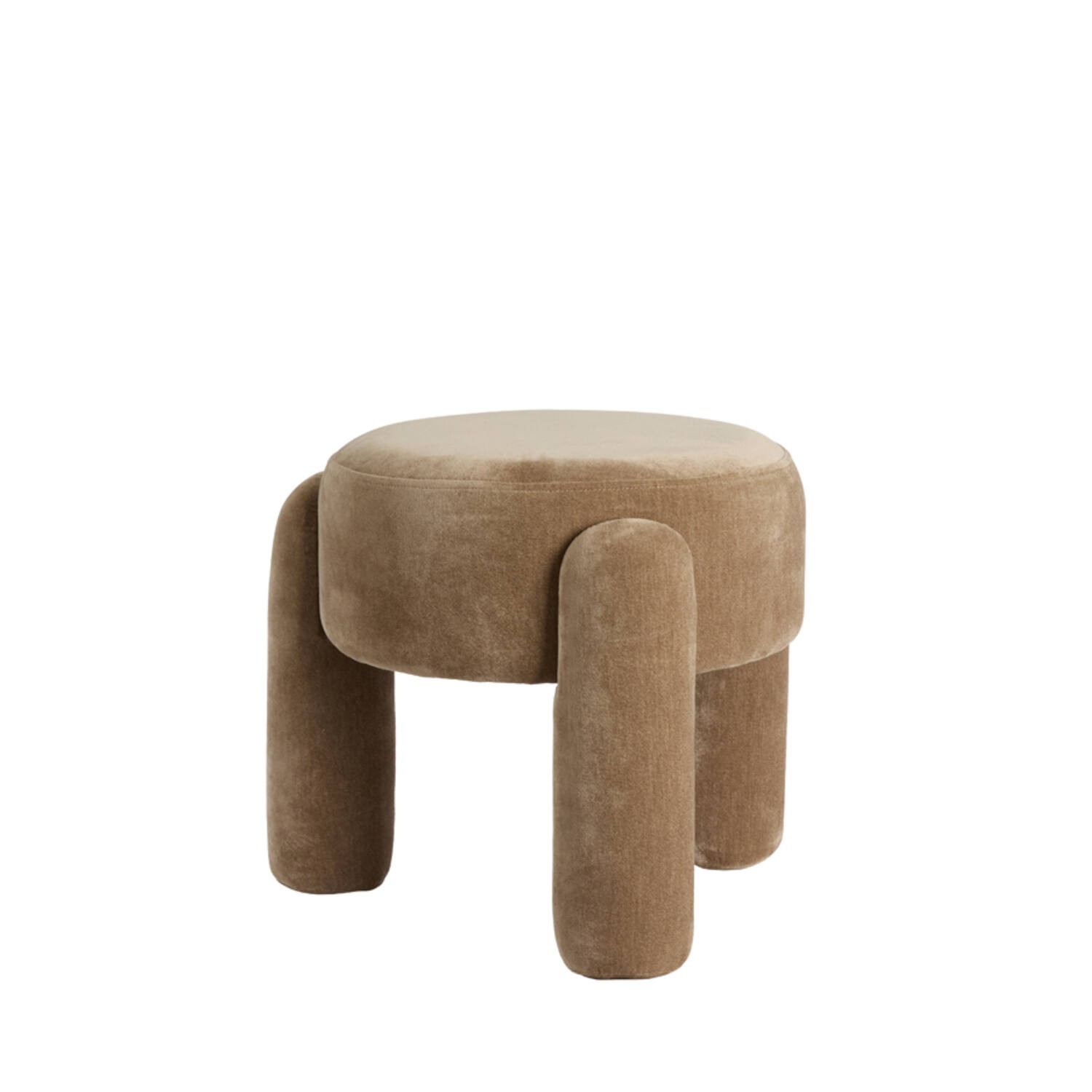 Pouf Ø48x40 cm OZIMI taupe - Afbeelding 3